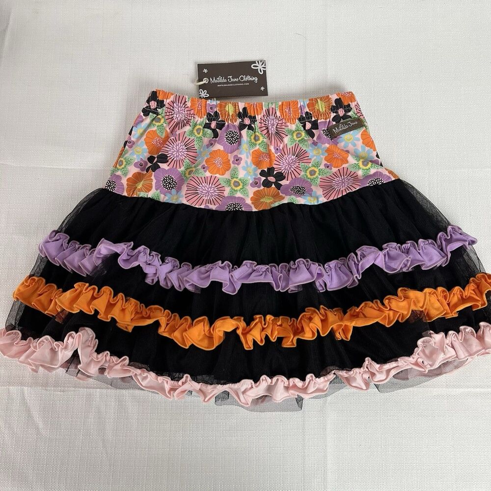 Matilda Jane Boo-Licous Skirt Girls Tulle Ruffles Colorful Size 8Y NEW NWT